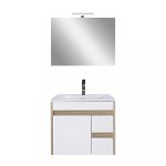 Leziter Mobilier complet de baie Luna Prime 60, stejar Sonoma-alb Mobalis Homvera
