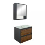 Leziter Mobilier complet de baie Porto 60 în culoarea stejarului rustic antracit Mobalis Homvera