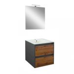 Leziter Mobilier complet de baie Porto Prime 60 în culoarea stejarului rustic antracit Mobalis Homvera