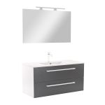 Leziter Mobilier complet de baie Vario Clam 100 alb-antracit Mobalis Homvera