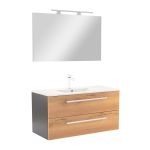Leziter Mobilier complet de baie Vario Clam 100 antracit-stejar Mobalis Homvera