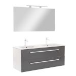 Leziter Mobilier complet de baie Vario Clam 120 alb-antracit Mobalis Homvera