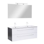 Leziter Mobilier complet de baie Vario Clam 120 antracit-alb Mobalis Homvera