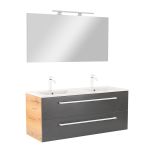 Leziter Mobilier complet de baie Vario Clam 120 stejar-antracit Mobalis Homvera