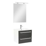 Leziter Mobilier complet de baie Vario Clam 60 alb-antracit Mobalis Homvera