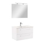 Leziter Mobilier complet de baie Vario Clam 80 alb-alb Mobalis Homvera
