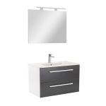 Leziter Mobilier complet de baie Vario Clam 80 alb-antracit Mobalis Homvera