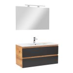 Leziter Mobilier complet de baie Vario Forte 100 stejar-antracit Mobalis Homvera