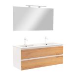 Leziter Mobilier complet de baie Vario Forte 120, stejar alb Mobalis Homvera