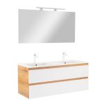 Leziter Mobilier complet de baie Vario Forte 120 stejar-alb Mobalis Homvera