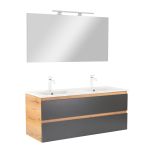 Leziter Mobilier complet de baie Vario Forte 120 stejar-antracit Mobalis Homvera