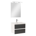 Leziter Mobilier complet de baie Vario Forte 60 alb-antracit Mobalis Homvera