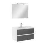 Leziter Mobilier complet de baie Vario Forte 80 alb-antracit Mobalis Homvera