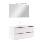 Leziter Mobilier complet de baie Vario Trim 100 alb-alb Mobalis Homvera
