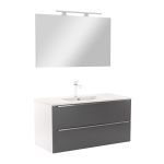 Leziter Mobilier complet de baie Vario Trim 100 alb-antracit Mobalis Homvera
