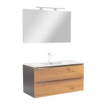 Leziter Mobilier complet de baie Vario Trim 100 antracit-stejar Mobalis Homvera