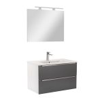 Leziter Mobilier complet de baie Vario Trim 80 alb-antracit Mobalis Homvera