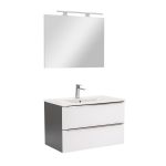 Leziter Mobilier complet de baie Vario Trim 80 antracit-alb Mobalis Homvera