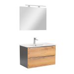 Leziter Mobilier complet de baie Vario Trim 80 antracit-stejar Mobalis Homvera