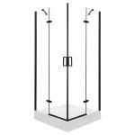 Kerra Cabină de duș pătrată Flow Black cu ușă batantă 80 cm Mobalis Homvera