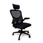 Leziter Scaun de birou ergonomic Flexo, pivotant, negru, cu suport lombar Mobalis Homvera