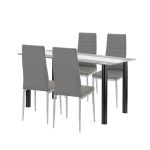 Leziter Denton 4+1 étkező garnitúra szürke-szürke Mobalis Homvera