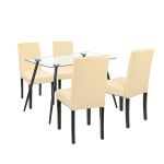 Leziter Set de masă Alen 4+1 negru-bej Mobalis Homvera