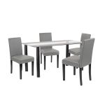 Leziter Set de masă Cadiz 4+1 negru-gri Mobalis Homvera