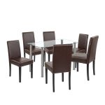 Leziter Set de masă Cadiz 6+1 alb-maro Mobalis Homvera