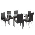 Leziter Set de masă Cadiz 6+1 alb-negru Mobalis Homvera