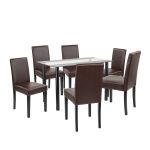 Leziter Set de masă Cadiz 6+1 negru-maro Mobalis Homvera