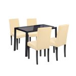 Leziter Set de masă Karen 4+1 negru-bej Mobalis Homvera