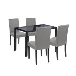 Leziter Set de masă Karen 4+1 negru-gri Mobalis Homvera