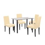 Leziter Set de masă Karin 4+1 negru-bej Mobalis Homvera