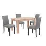 Leziter Set de masă Leon 4+1, gri stejar Sonoma Mobalis Homvera