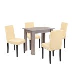 Leziter Set de masă Leon 4+1 stejar York-bej Mobalis Homvera