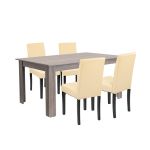 Leziter Set de masă Leon 4+1 stejar York-bej Mobalis Homvera