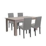 Leziter Set de masă Leon 4+1 stejar York gri Mobalis Homvera