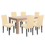 Leziter Set de masă Leon 6+1 stejar Sonoma-bej Mobalis Homvera