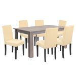 Leziter Set de masă Leon 6+1 stejar York-bej Mobalis Homvera