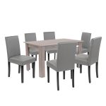 Leziter Set de masă Leon 6+1 stejar York gri Mobalis Homvera