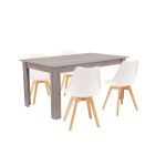 Leziter Set de masă Lola 4+1 alb-stejar York Mobalis Homvera