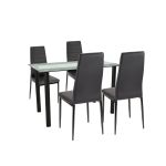 Leziter Set de masă Mezza 4+1 negru-negru Mobalis Homvera