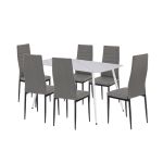Leziter Renton 6+1 étkező garnitúra szürke-fekete Mobalis Homvera
