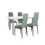 Leziter Set de masă Verna 4+1 gri-negru Mobalis Homvera