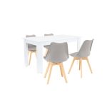 Leziter Set de masă Zara 4+1 gri-alb Mobalis Homvera