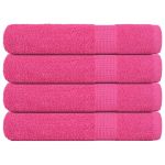 Prosoape sauna 4 buc roz 80x200 cm 360 g/m2 100% bumbac GartenMobel Dekor