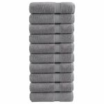 Prosoape de duș premium SOLUND 10 buc gri 70x140cm 600 gsm GartenMobel Dekor