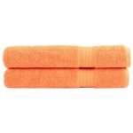 Prosoape premium SOLUND 2 buc. portocaliu 100x200 cm 600 gsm GartenMobel Dekor