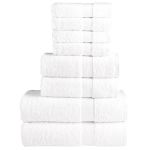 Set de prosoape premium SOLUND, 8 piese, alb, 600 g/m² GartenMobel Dekor